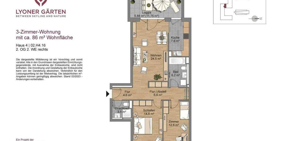 3-Zimmerwohnung im Lyoner Quartier sucht neue Bewohner 3 zimmer