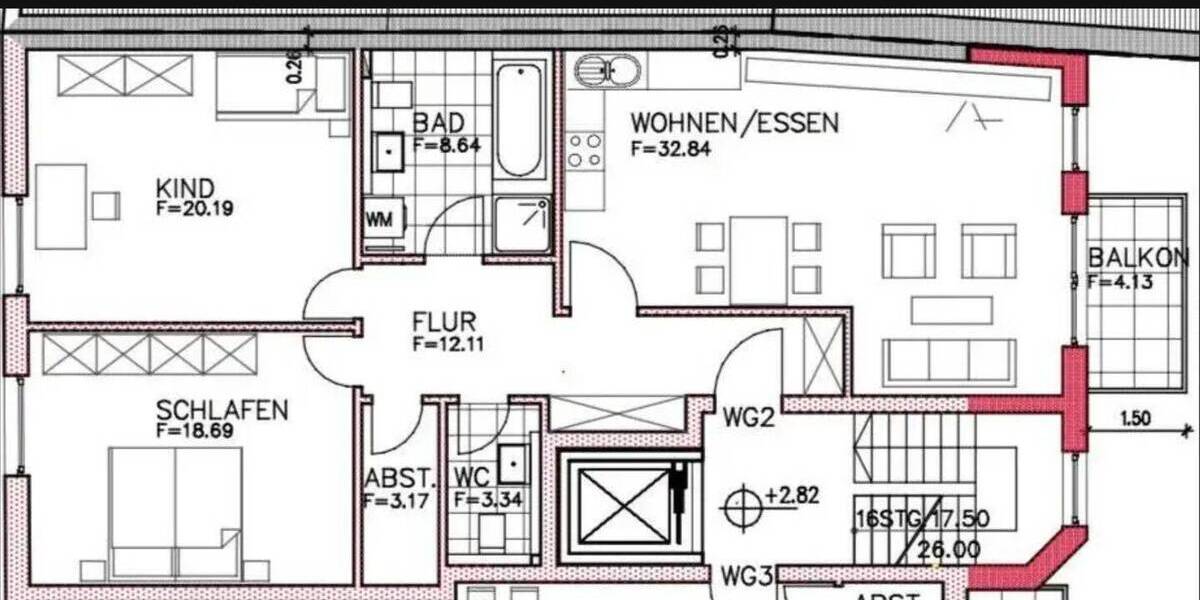 Etagenwohnung Eschboron Eschborn - 3 Zimmer, 101 m&sup2;, 599.000&euro; | Angebot:25985267