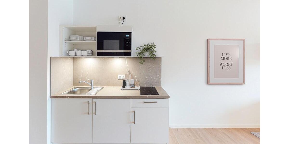 Möbliertes 1-Zimmer-Apartment mit Einbauküche und Balkon 1 zimmer