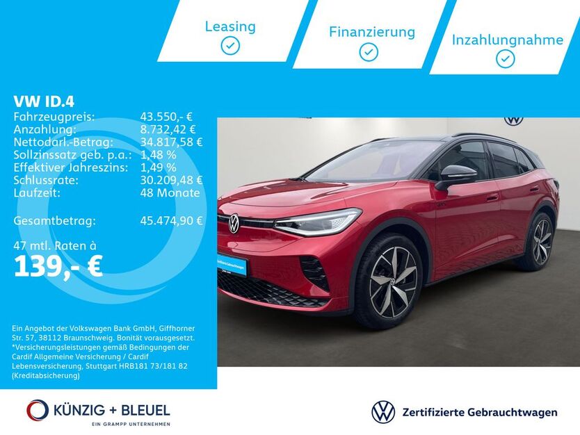 VW ID.4 7.240 km 43.550 € Aschaffenburg 63741