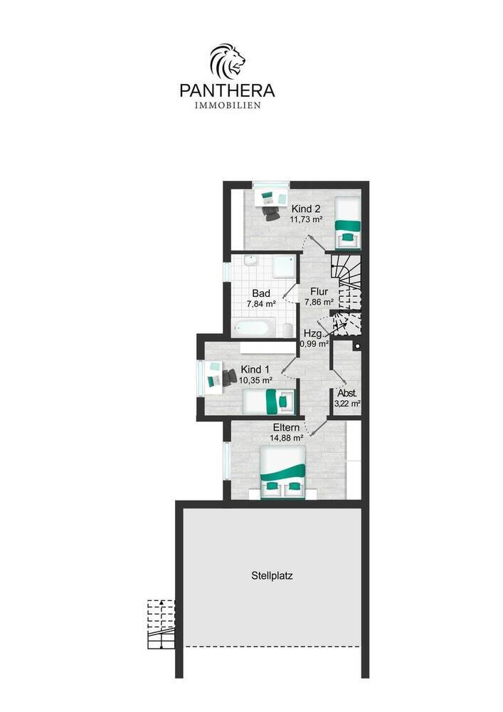 Schicke Maisonette-Wohnung mit sehr großer Sonnenterrasse und 2 Stellplätzen!