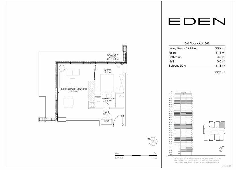 Etagenwohnung Frankfurt am Main Gutleutviertel - 2 Zimmer, 62 m&sup2;, 2.080&euro; | Angebot:26679028