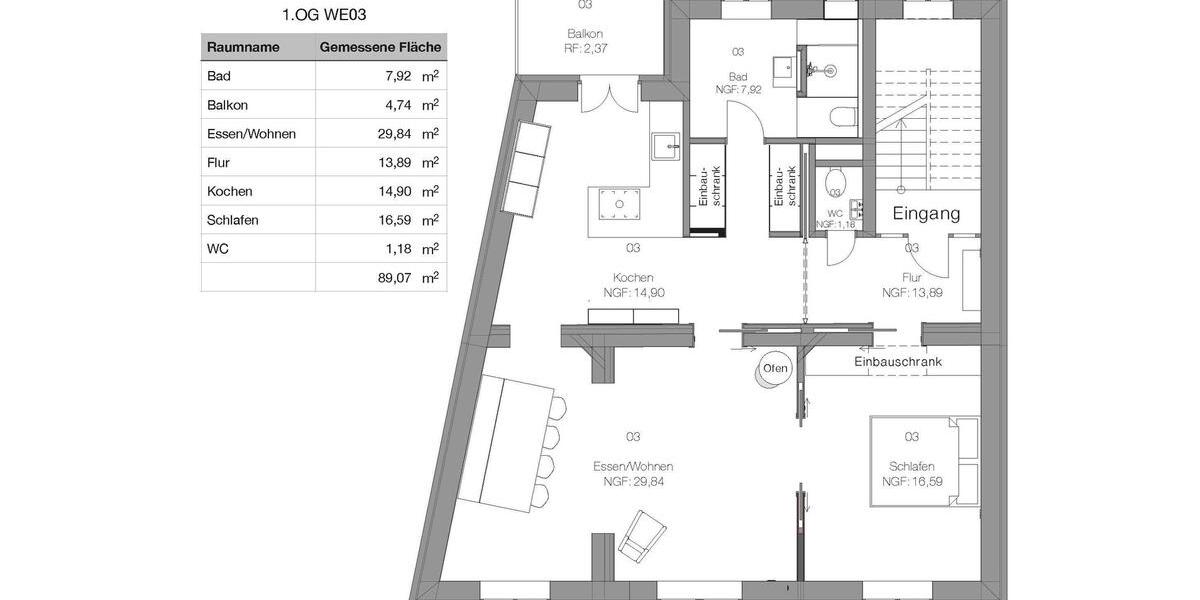 Etagenwohnung Darmstadt Darmstadt-Nord - 2 Zimmer, 89 m&sup2;, 1.800&euro; | Angebot:25432472
