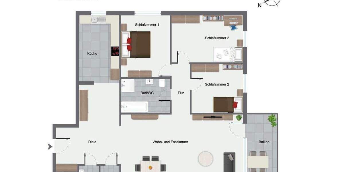 Etagenwohnung Oberursel (Taunus) Oberstedten - 4 Zimmer, 94 m&sup2;, 436.000&euro; | Angebot:24636159